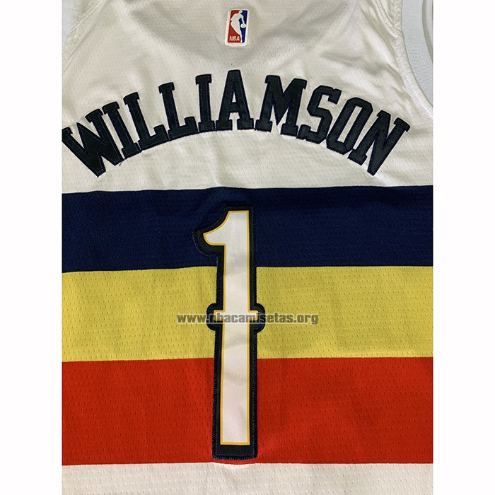 Camiseta New Orleans Pelicans Zion Williamson NO 1 Earned 2019-20 Blanco